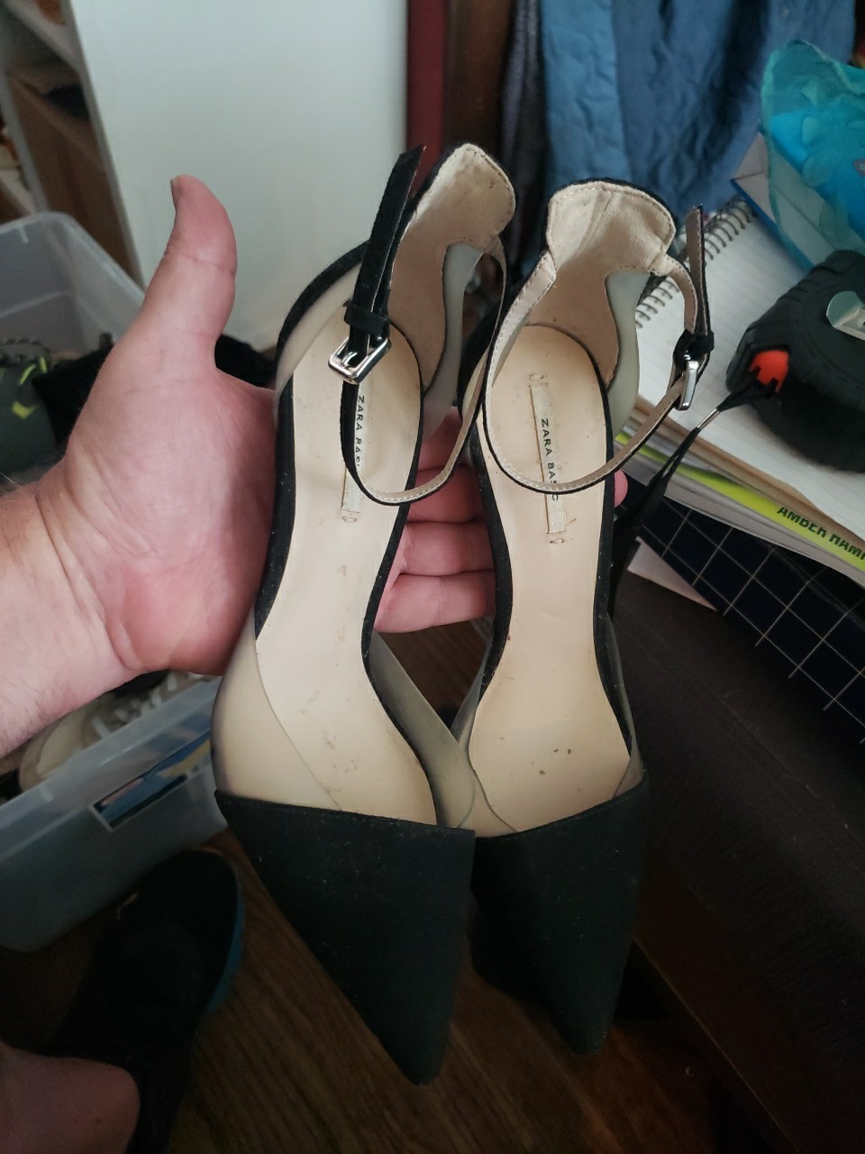 Zara Basic black pointed toe heels featuring clea… - image 1