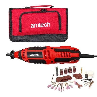 AMTECH - TOOLTIME Mini Rotary Tool 135W Multi Function Polisher Grinder Engraver + 40 Accessories