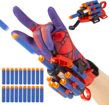 Spider Gloves Web Shooter Toy Set for Kids, Includes Wrist Launchers