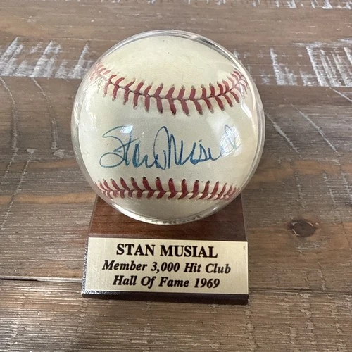 Stan Musial - Signed Baseball - 3,000 Hit Club - HOF 1969