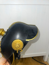 Pickelhaube Helm schwarz mit Spitze, Adlerbeschlag/Adleremblem, Deutschland