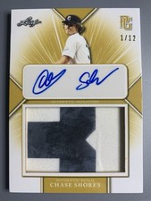2021 Leaf Perfect Game Patch Autographs Gold Chase Shores 1/12 LSU Tigers