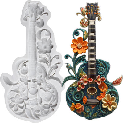 Guitar Polymer Clay Molds Guitar Silicone Mold for DIY Crafts Epoxy Resin Castin