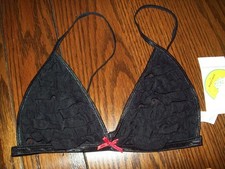 NWT HONEYDEW MESH RUFFLE BRALETTE sleep bra 1702 BLACK M