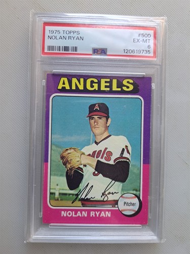 1975 Nolan Ryan - Angels Topps Baseball Card, PSA EX-MT 6