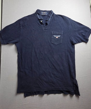 Polo Sport Ralph Lauren Shirt Mens Large Blue Collared Front Pocket Golf Retro