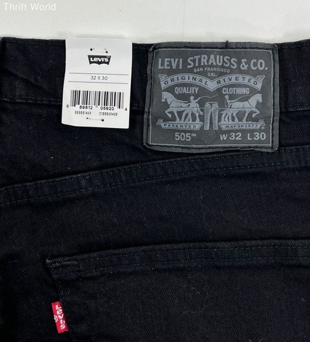 NWT Levi's 505 Regular 32 X 30 Black Jeans Men's Denim - Picture 9 of 11