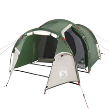 Camping Tent Tunnel 3-Person Green Waterproof tent camping shelter vidaXL