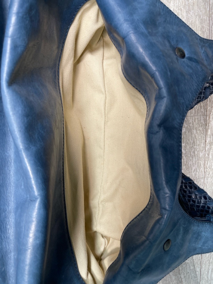 Chloé Python Leather Paddington Satchel Blue Silv… - image 12