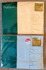New Pair of Blue/Yellow Frilled Pillowcases-Easy Care Cotton Blend 48 x 74 cm