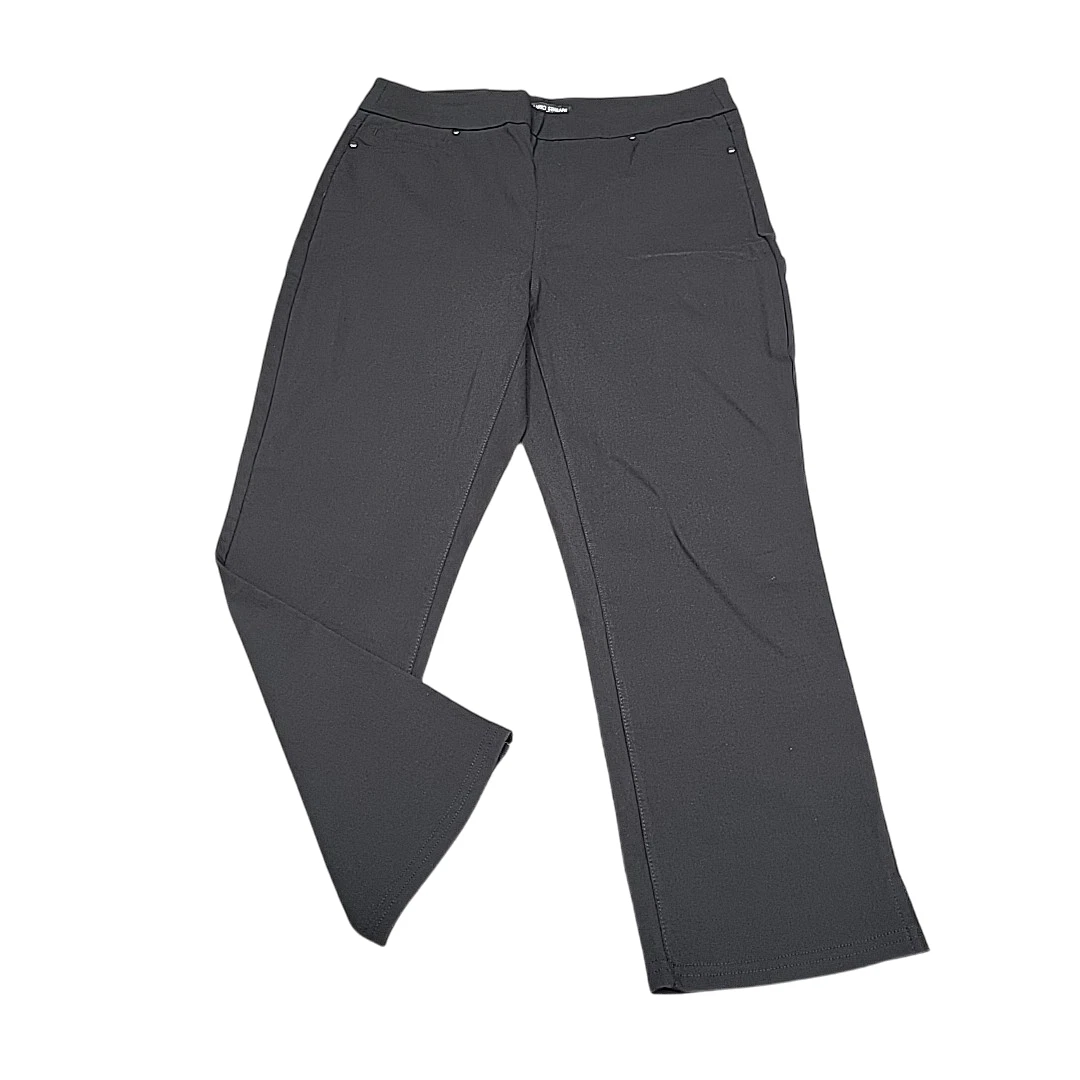 Mario Serrani Womens Stretch Capri Pull On Pants w Pockets Medium Size Black