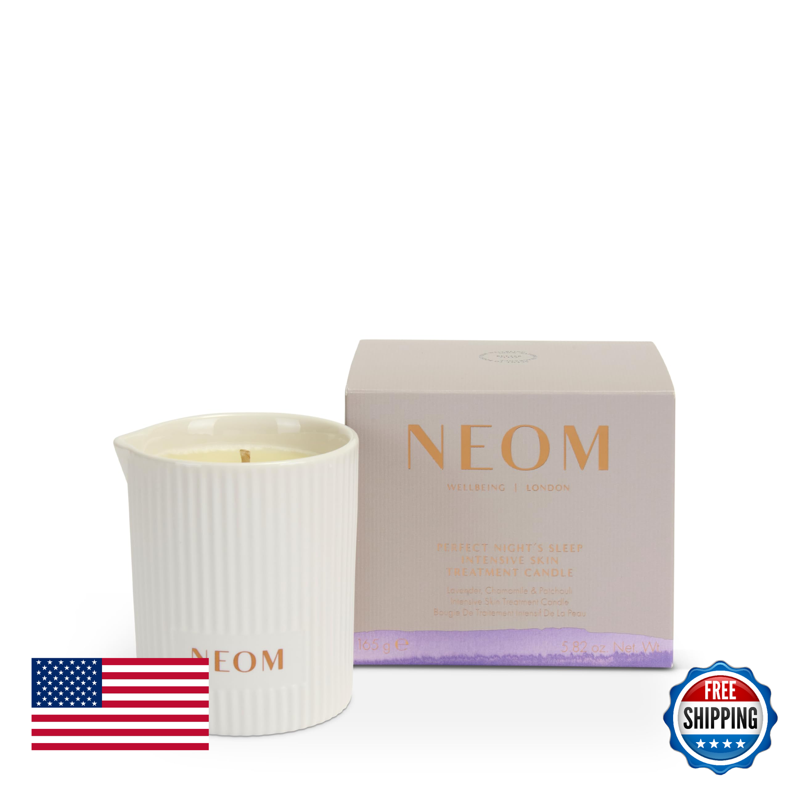NEOM Intensive Skin Treatment Candle | 4.93 Fl Oz (140gr) | Lavender, Chamomil