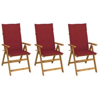 Klappbare GartenstüHle 3Er Set Massivholz Akazie Mit Auflagen