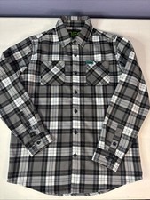 Dixxon Flannel Co Plaid Shirt Youth Sz XL Kids Boys Black Gray Purple Green