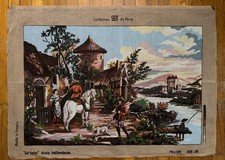 Vintage Needlepoint Canvas SEG Collection de Paris "La Haite", Made in France
