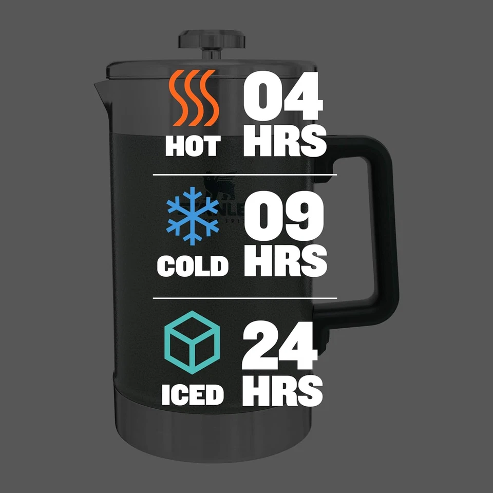 Cafeteira STANLEY Classic Stay-Hot French Press 48 oz | 5 minutos de preparação, 4 horas - Imagem 3 de 4