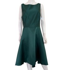 NEW ALFRED SUNG Emerald Green Sleeveless Back Zip Fit & Flare Dress Size 20