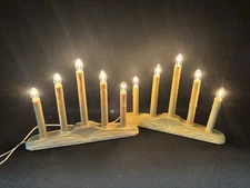 2 - 5 Light Candolier Candelabra Electric Window Candles Drip Wax TESTED Works