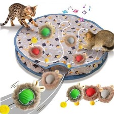 Smart Cat Toys Interactive Chirping Hide and Seek Cat Catching Game Ball