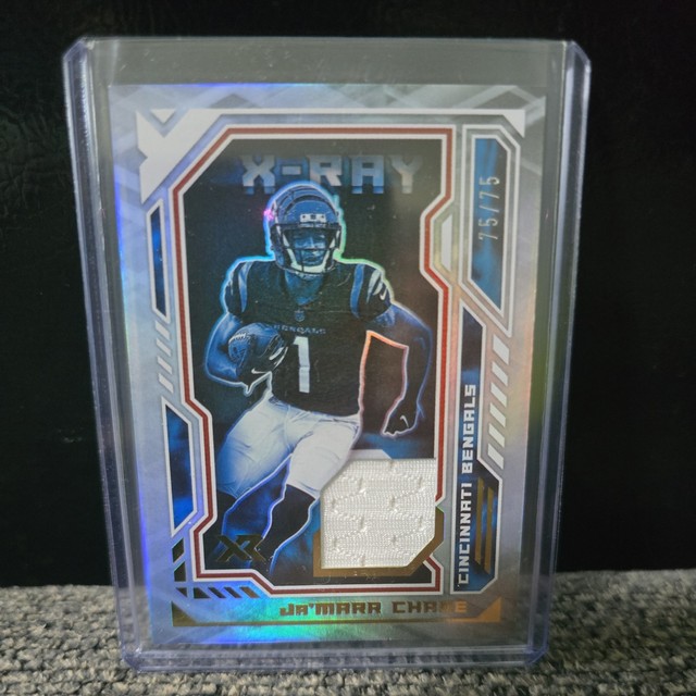 🔥2021 Panini XR JA'MARR CHASE X-RAY Rookie Patch RC #’d 75/75 Rookie Bengals