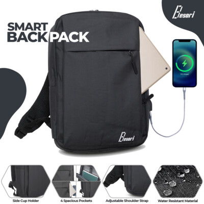 Backpack School Bag Rucksack Anti Theft Travel For 13/14/15'' Laptop USB Charging