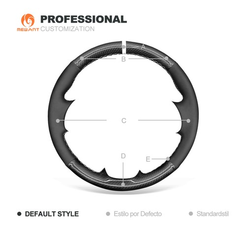 Cubierta de volante de coche de gamuza sintética de fibra de carbono PU para Nissan Altima Rogue - Imagen 8 de 10