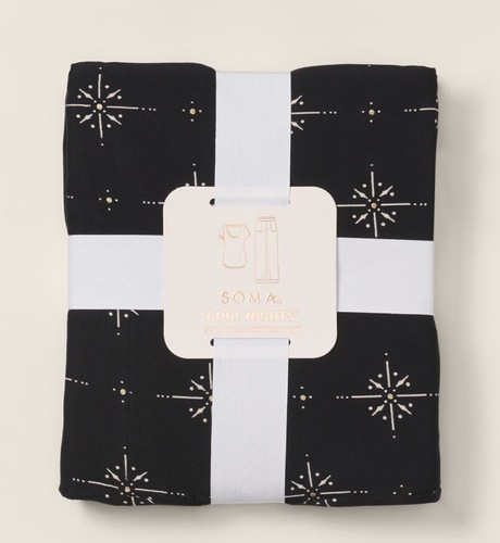 New SOMA COOL NIGHTS Pajama Set Pants & Top Winter Wonder Black Size XS - Picture 5 of 5