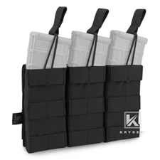 KRYDEX Triple 5.56 .223 Open Top Mag Pouch Modular Magazine Holster MOLLE Black