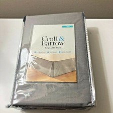 Croft  Barrow Boxpleat Bedskirt Twin 39" x 75" gray, FREE SHIPPING, READ BELOW