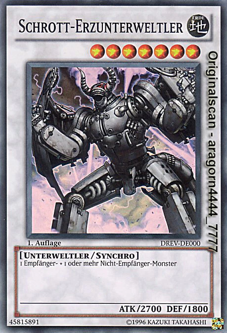 YU-GI-OH, SCHROTT-ERZUNTERWELTLER, SR, DREV-DE000, 1. Auflage, TOP - Bild 1 von 1