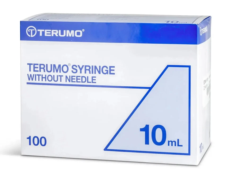 10ml - Terumo Sterile Syringes - Hypodermic Luer Slip - Ink, Medical - Free P&P