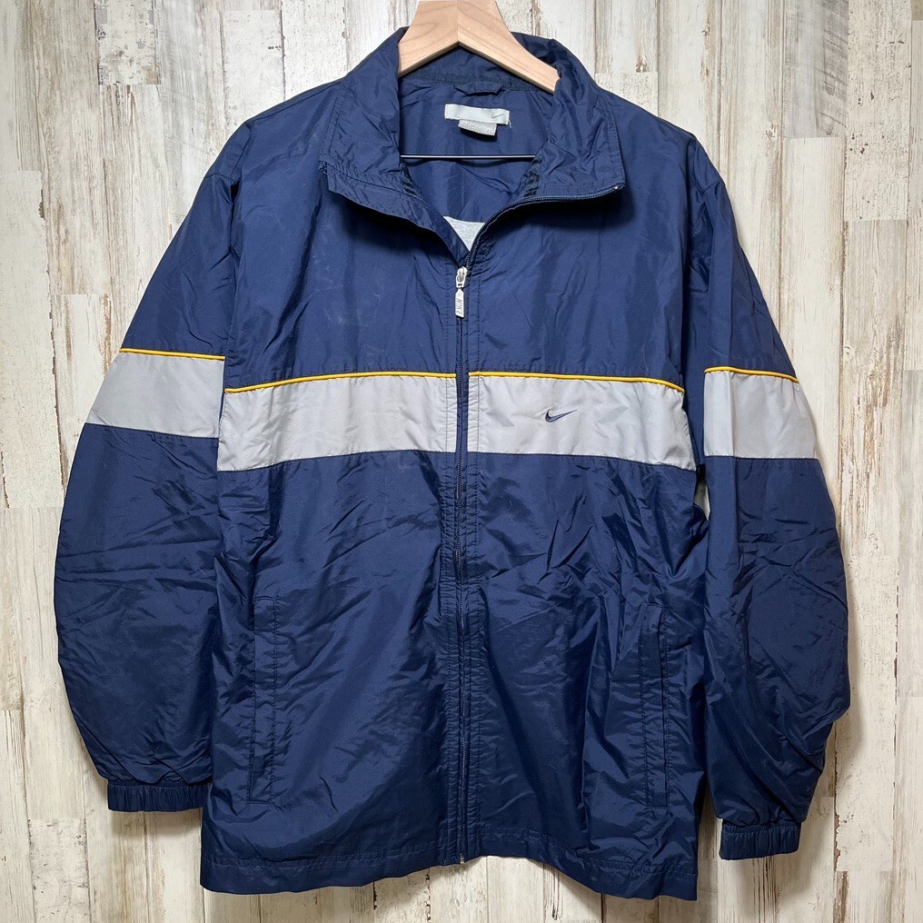 SACAI X NIKE Giacca a vento vintage Y2K Nike Navy full zip etichetta argento uomo taglia media