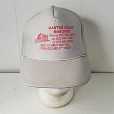 Vintage Master Craft Masonry Logo Snapback Hat Foam Trucker Cap Owensboro KY