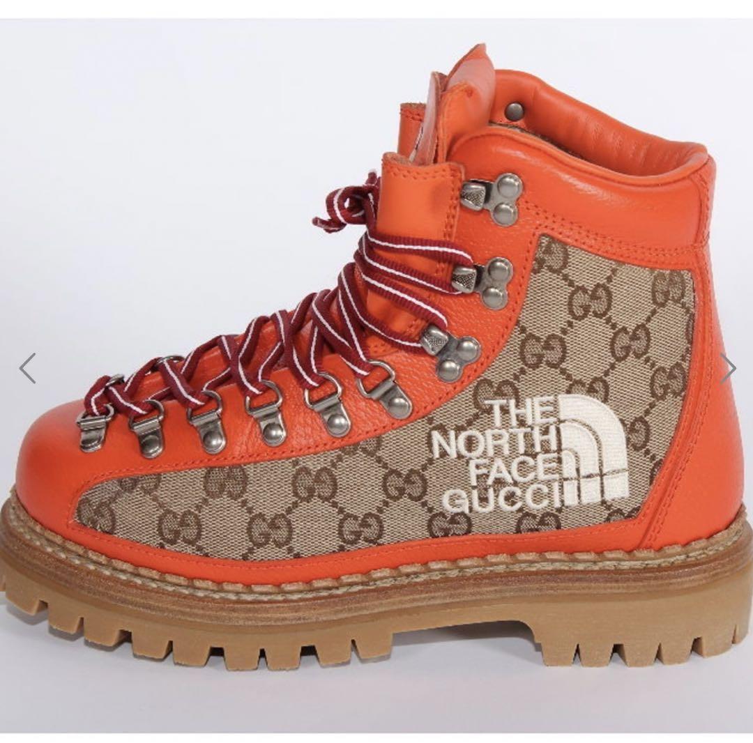 GUCCI×THE NORTH FACE ワークブーツ New and unused GUCCI NORTH FACE boots 21cm GG logo leather