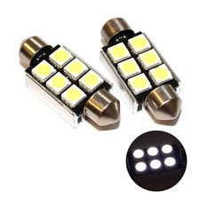 Fits Audi A8 D3 6.0 W12 Quattro White 6-SMD LED 39mm Festoon Number Plate Bulbs