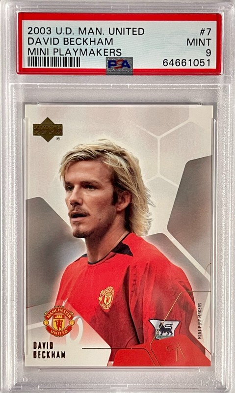 David Beckham - 2003 Upper Deck Manchester United Mini Playmakers #7 PSA MINT 9