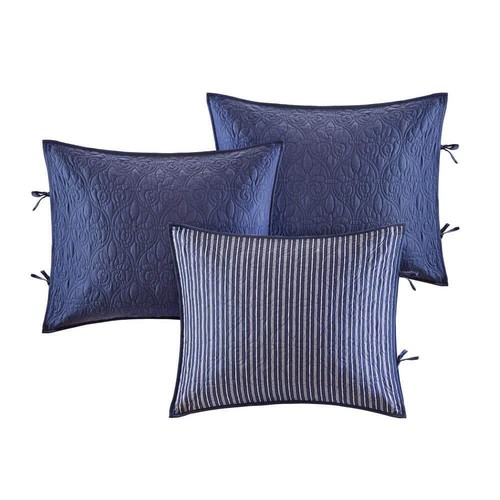 Madison Park Daybed Bedding Set Daybed-Size Cotton Polyester Navy Blue 6-Piece - Picture 6 of 7