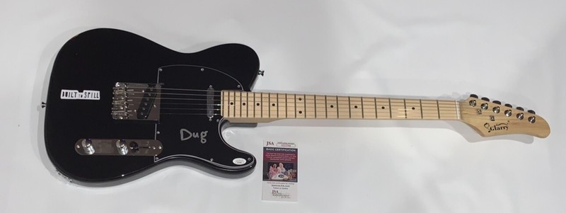 DOUG MARTSCH SIGNED BLACK ELECTRIC GUITAR BUILT TO SPILL JSA COA