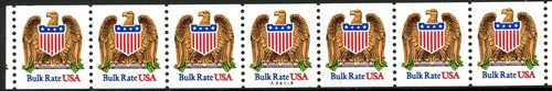 Eagle & Shield Bulk Rate USA W/A Gold Wings MNH PNC7 A88888 Scott 2602 Dull Gum - Picture 2 of 2