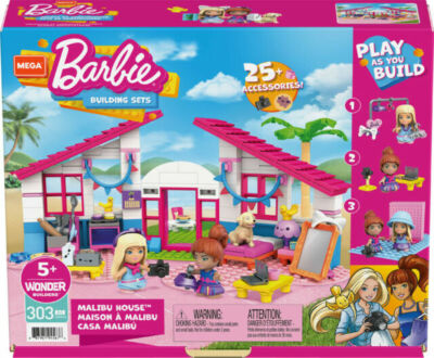Mega Barbie Malibu Haus Bauset Alter 5+ BRANDNEU Ideale Geschenkidee