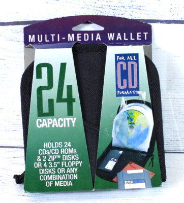 WTM 24 Disk Capacity Media Wallet Holds CD'S, ZIP and FLOPPY Discs