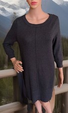 Phase Eight Long Sleeve Round Neck Knee Length Jumper Dress UK Size 10 Grey Exc