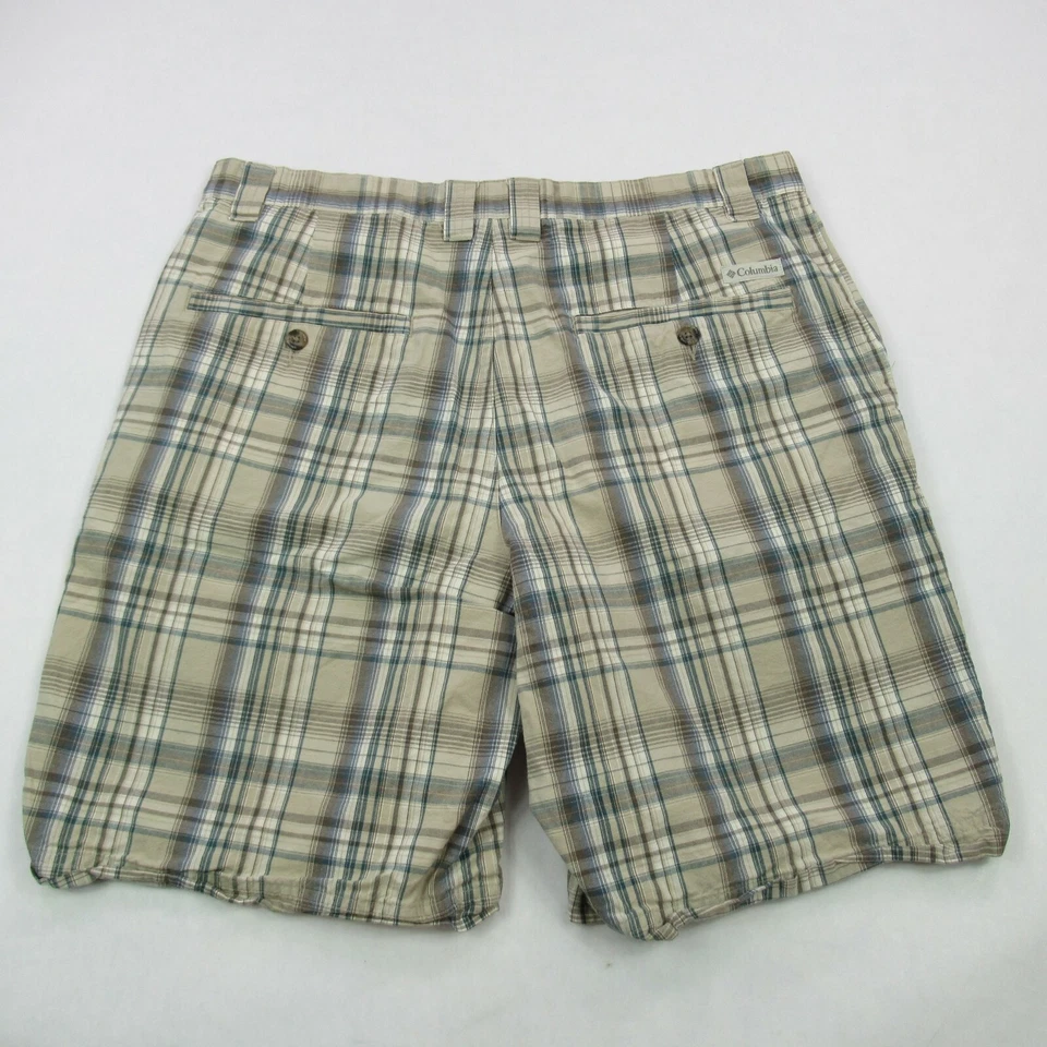 Columbia Shorts Mens 36 Casual Plaid Chino Adult Camping Lightweight Pockets - Image 3 of 4
