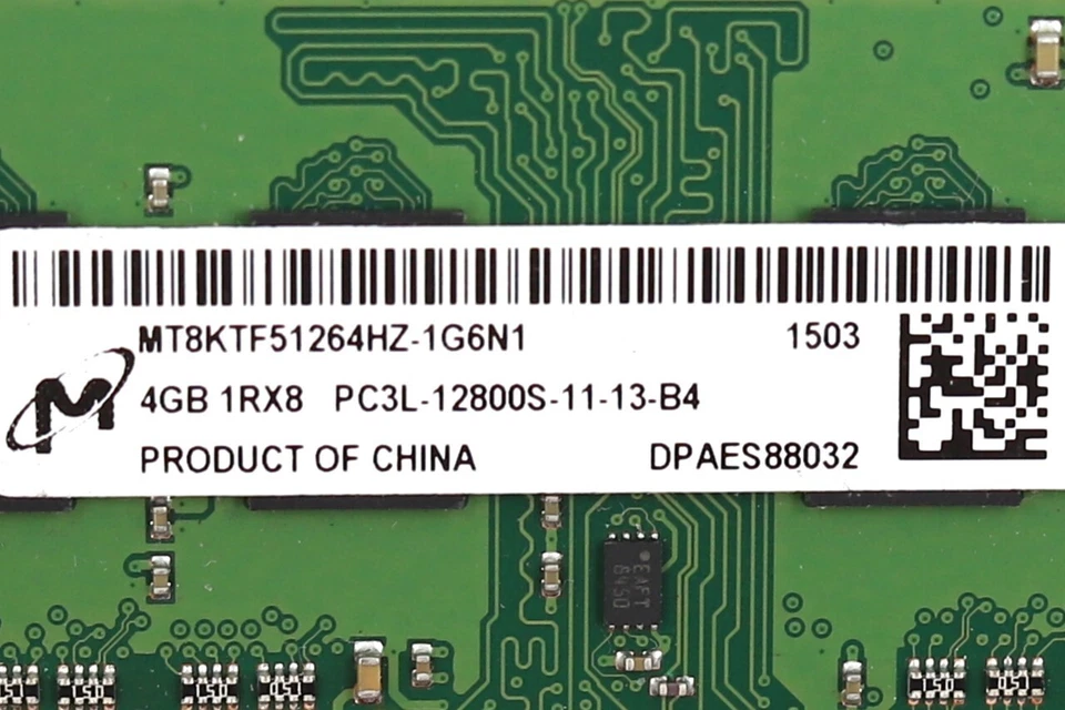 Micron 4GB 1RX8 PC3L-12800S-11-13-B4 Laptop Memory MT8KTF51264HZ-1G6N1 Tested - Image 3 of 3