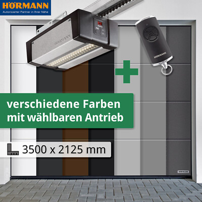   Hörmann Sektionaltor Planar 3500 x 2125 mm, Garagentor-Set L-Sicke