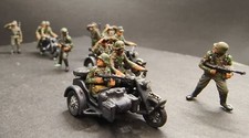 1/72 German Motorized Unit Camouflage Uniforms 4 Motorcycles , 14 People Model