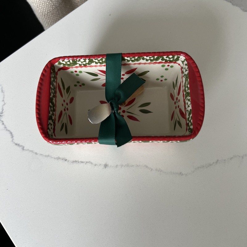 Temp tations Old World Festive Petite Loaf Pan With Spreader. New Open Box