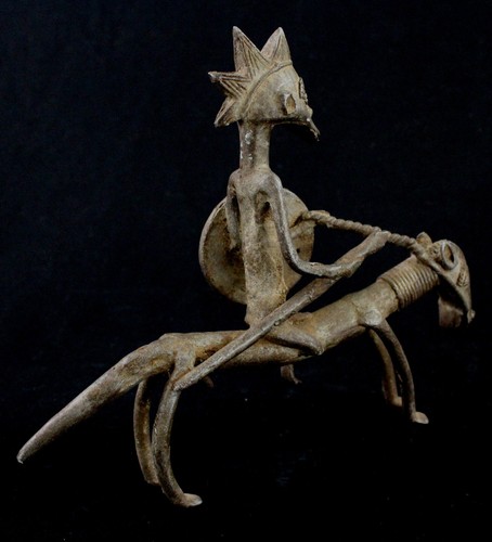 Art Africain - Cavalier Syonfolo de Devin Senoufo - Fonte d'Aluminium - 21 Cms - Photo 5 sur 12