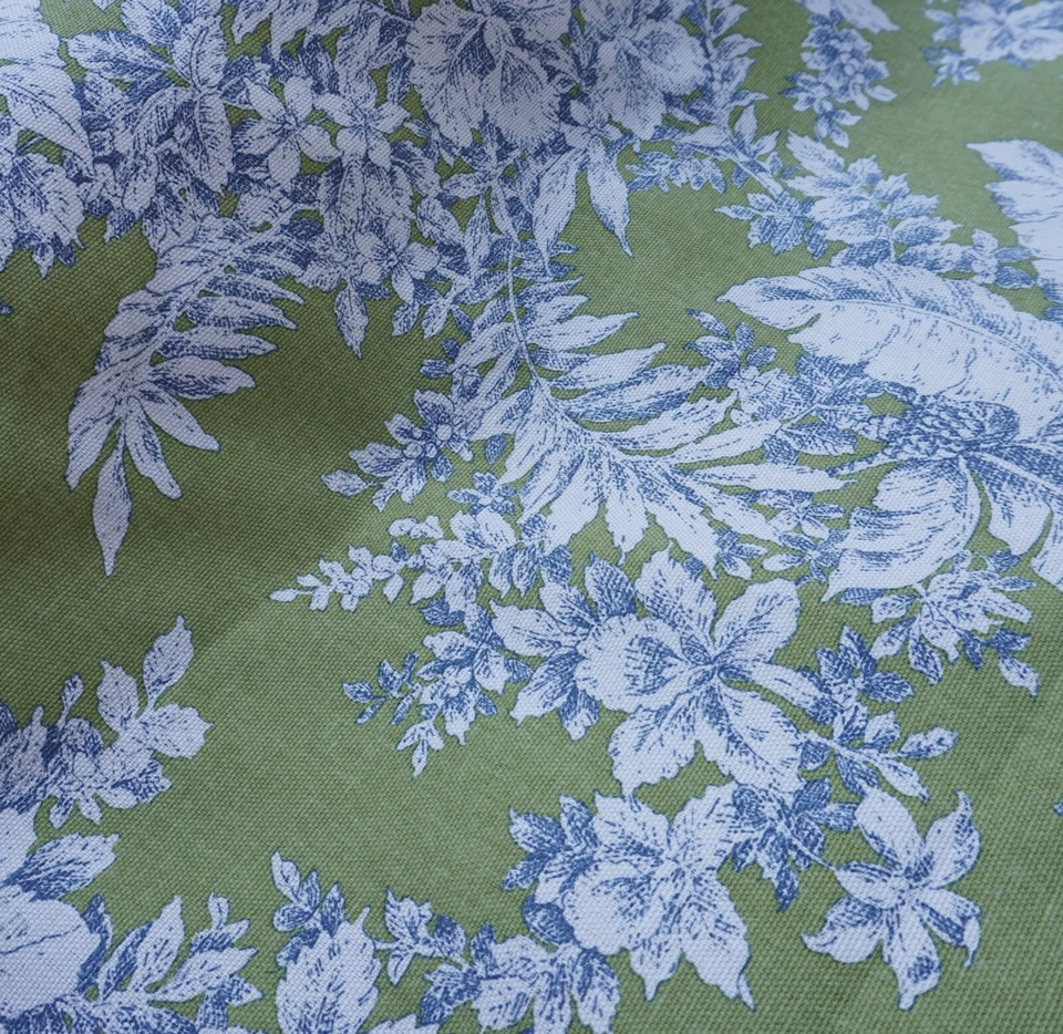 Tela Magnolia Home Stan Cathell Azul Verde Floral Botánica Tropical POR YARDA Foto 2 de 4