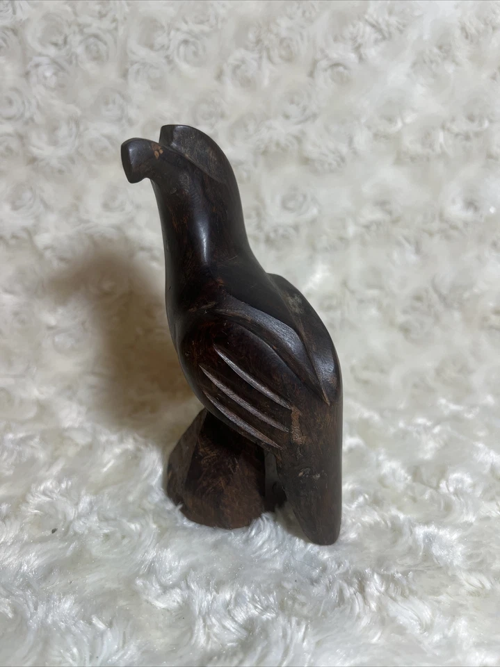 Wooden Hand Carved Seagull Statue Solid Wood Sculpture Handcrafted Handmade - Image 2 of 4